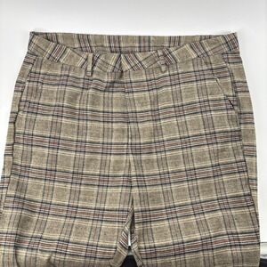 Reclaimed Vintage Men's Wide Leg Pants Brown Plaid Size 36 Retro 60's 70's